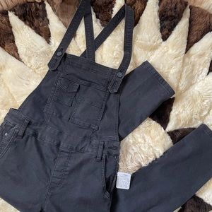 Free People Black Overalls